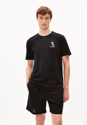 ARMEDANGELS AADONI LEAAF T-Shirt Relaxed Fit made of Organic Cotton Schwarz | 2143XYVAK