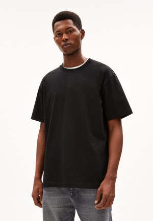 ARMEDANGELS AADRU Heavyweight T-Shirt Oversized Fit made of Organic Cotton Schwarz | 5813IJCUF