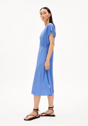 ARMEDANGELS AALBINE Woven Dress Regular Fit made of TENCEL™ Lyocell Mix Blau | 4176QNPAJ