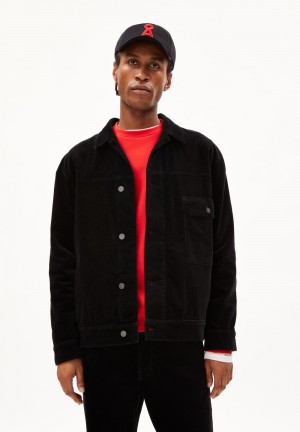 ARMEDANGELS AALEKSI CORDUROY Overshirt Oversized Fit made of Organic Cotton Mix Schwarz | 9208MLPKC