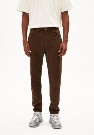 ARMEDANGELS AARJO TARPA GMT DYE Jeans Tapered Leg Mid Waist Organic Cotton Mix Comfort-Stretch Earth | 2193ZMDRO