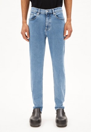 ARMEDANGELS AARJO TARPA Jeans Tapered Leg Mid Waist recycled Cotton Mix Comfort-Stretch Hellindigo | 7819SJTUY