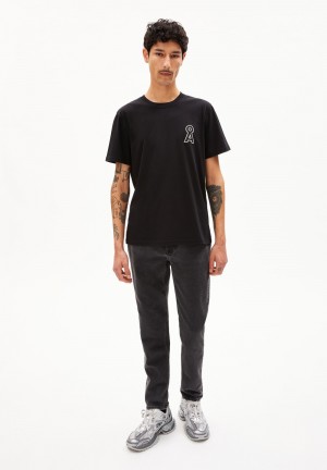 ARMEDANGELS AARJO TARPA Jeans Tapered Leg Mid Waist recycled Cotton Mix Comfort-Stretch Smoked | 1426CGIFV