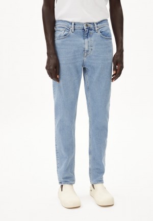 ARMEDANGELS AARJO TARPA Jeans Tapered Leg Mid Waist Organic Cotton Mix Comfort-Stretch Blau | 7234ZUFPI