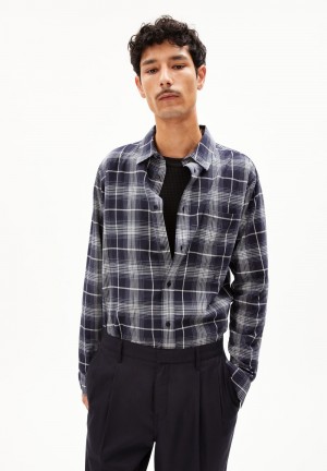 ARMEDANGELS AARNAULT Shirt Relaxed Fit made of Organic Cotton Night Sky-oatmilk | 3298WZTQV