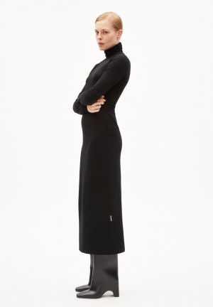 ARMEDANGELS ADAAJA LONGSLEEVE Jersey Dress Slim Fit made of Organic Cotton Mix Schwarz | 7416ROPUL