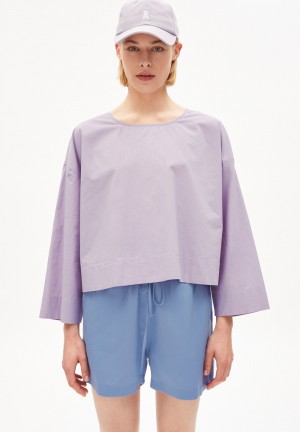 ARMEDANGELS AGDAA Blouse made of Organic Cotton Lila | 3216KSLXN