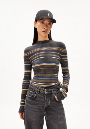 ARMEDANGELS ALAANIA NEW STRIPES Sweater Slim Fit made of Organic Cotton Indigo | 6721SCLXY