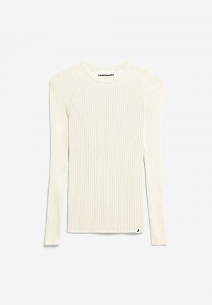 ARMEDANGELS ALAANIA RN Sweater Slim Fit made of Organic Cotton Oatmilk | 9042FZYMJ