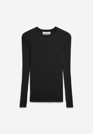 ARMEDANGELS ALAANIA RN Sweater Slim Fit made of Organic Cotton Schwarz | 6782XGUYC