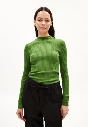 ARMEDANGELS ALAANIA Sweater Slim Fit made of Organic Cotton Grün | 2139QKMZR