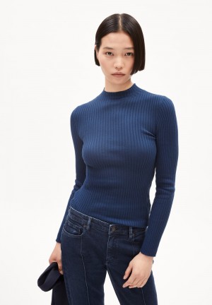 ARMEDANGELS ALAANIA Sweater Slim Fit made of Organic Cotton Indigo | 0965QMLVB