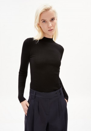 ARMEDANGELS ALAANIA Sweater Slim Fit made of Organic Cotton Schwarz | 9581DCFBJ