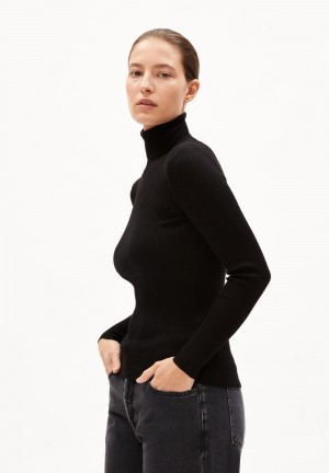 ARMEDANGELS ALISAAS Sweater Slim Fit made of extrafine Merino Organic Wool Schwarz | 3798WRLKA