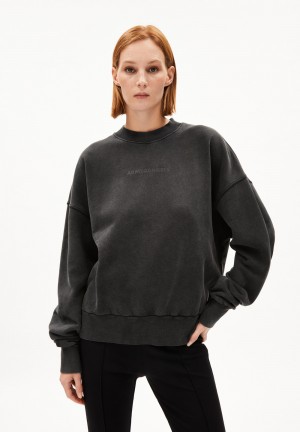 ARMEDANGELS ALIZAA GMT DYE Sweatshirt Oversized Fit made of Organic Cotton Schwarz | 4827UQPYV