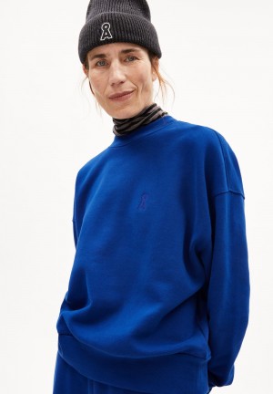 ARMEDANGELS ALIZAA Sweatshirt Oversized Fit made of Organic Cotton Blau | 5074KVEHX
