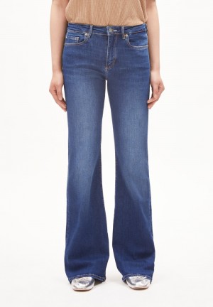 ARMEDANGELS ANAMAA X STRETCH Flared Leg Mid Waist made of Organic Cotton Mix Dunkelblau | 6590BSAOW
