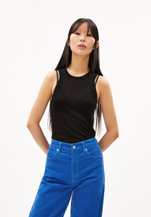 ARMEDANGELS ANITAA LI Top Slim Fit made of TENCEL™ Lyocell Wool Mix Schwarz | 1294GLCJV