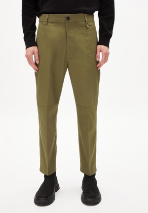 ARMEDANGELS ARBEJAA Pants Regular Fit made of Organic Cotton Oliva | 1328QIFAT