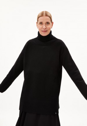 ARMEDANGELS ARDIAA ROLLNECK Sweater Loose Fit made of Organic Wool Mix Schwarz | 1750GTUID