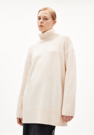 ARMEDANGELS ARDIAA ROLLNECK Sweater Loose Fit made of Organic Wool Mix Oatmilk | 8590VTWQF