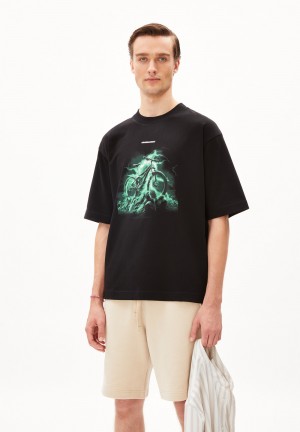 ARMEDANGELS ASPAA PREMIUM BIKE Heavyweight T-Shirt Oversized Fit made of Organic Cotton Schwarz | 7023KWFSV