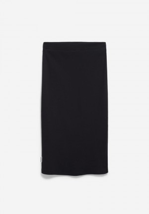 ARMEDANGELS AZITAA Rib-Jersey Skirt Slim Fit made of Organic Cotton Mix Schwarz | 2308WMVHY
