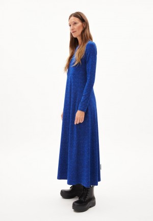 ARMEDANGELS AZURAA MILLES FLEURS Jersey Dress Slim Fit made of Organic Cotton Mix Blau | 8329MBVIF