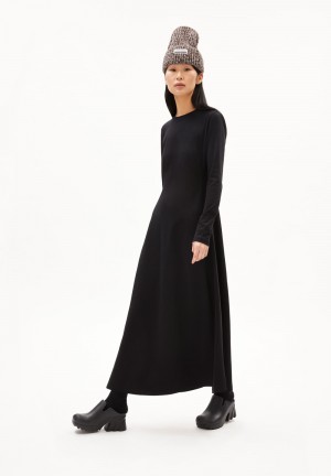 ARMEDANGELS AZURAA SOL Jersey Dress Slim Fit made of Organic Cotton Mix Schwarz | 6591TSYCJ