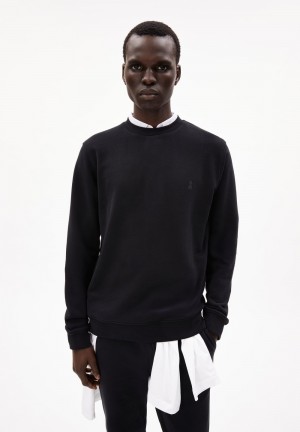 ARMEDANGELS BAARO COMFORT Sweatshirt Regular Fit made of Organic Cotton Mix Schwarz | 8752KOIEF