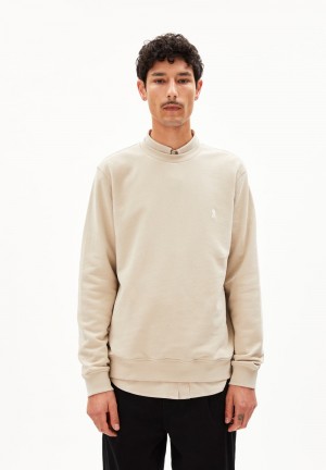 ARMEDANGELS BAARO COMFORT Sweatshirt Regular Fit made of Organic Cotton Mix Sand Stone | 0389TKYFU