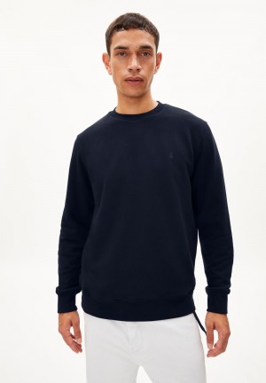 ARMEDANGELS BAARO COMFORT Sweatshirt Regular Fit made of Organic Cotton Mix Night Sky | 7192NZVCB