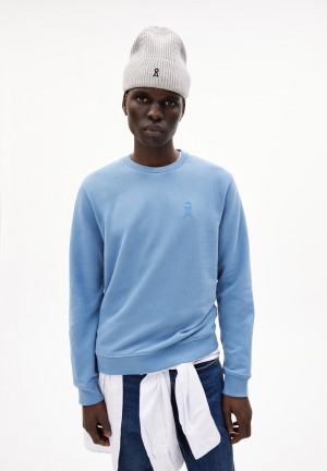ARMEDANGELS BAARO NESTLING Sweatshirt Regular Fit made of Organic Cotton Mix Blau | 4936PLEYG