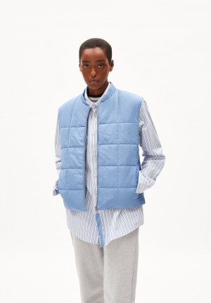 ARMEDANGELS BANCAA Waistcoat Regular Fit made of Polyamid Mix (recycled) Blau | 5468QUNMJ