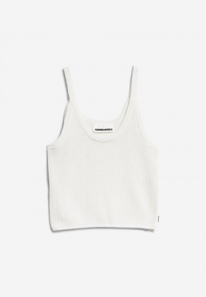 ARMEDANGELS BELLAAS LINO Knit Top Regular Fit made of Linen-Mix Weiß | 9281DSLBK