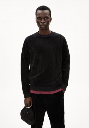 ARMEDANGELS BENJAARO CORDUROY Sweatshirt Regular Fit made of Organic Cotton Schwarz | 5604GVFBA