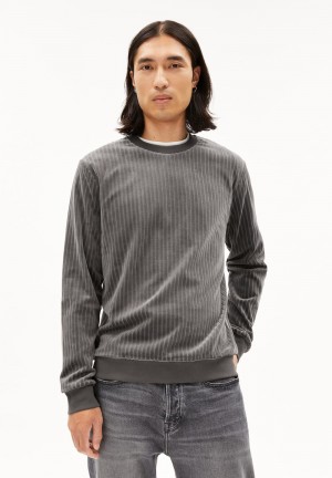 ARMEDANGELS BENJAARO CORDUROY Sweatshirt Regular Fit made of Organic Cotton Iron Cast | 1398WXGSQ