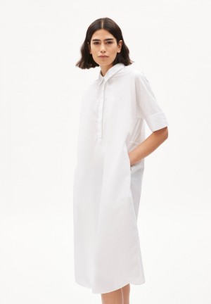 ARMEDANGELS BENKAA Woven Dress Loose Fit made of Organic Cotton Weiß | 5639BWVEF