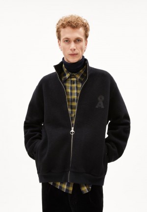ARMEDANGELS BRESAA FELPA Fleece Jacket Relaxed Fit made of Organic Cotton Schwarz | 5843TOEKS