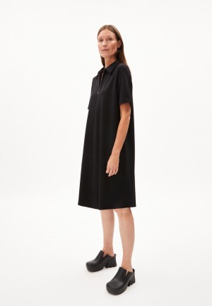 ARMEDANGELS CAMILAARA Jersey Dress Loose Fit made of Organic Cotton Mix Schwarz | 8036SYNEM