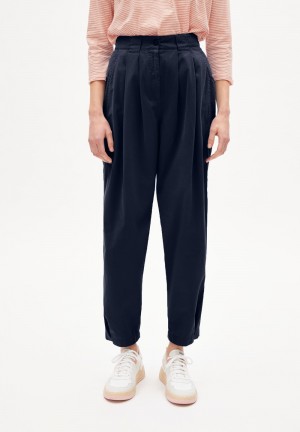ARMEDANGELS CARINAA Pants made of Organic Cotton Mix Night Sky | 0382EPCWR