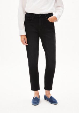 ARMEDANGELS CAYAA TARPA Jeans Tapered Leg Low Waist Ankle Organic Cotton Mix Comfort-Stretch Ash Washed | 1537DAUNI