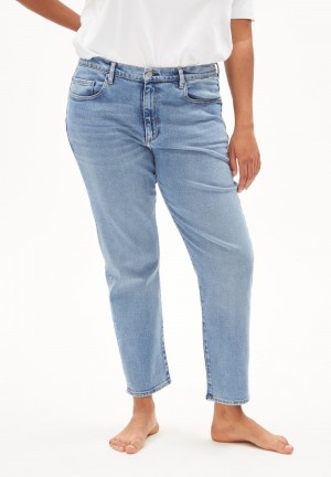 ARMEDANGELS CAYAA TARPA Jeans Tapered Leg Low Waist Ankle Organic Cotton Mix Comfort-Stretch Hell | 2514RFWEB