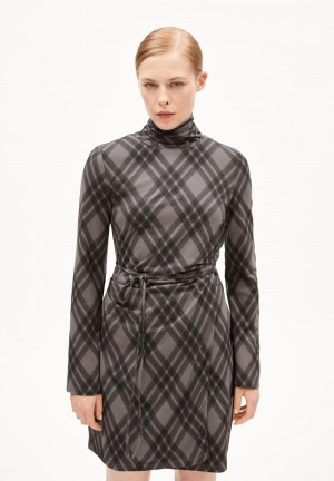 ARMEDANGELS CEETAA ARGYLE Jersey Dress Slim Fit made of Organic Cotton Mix Iron Cast | 9047JMTXQ