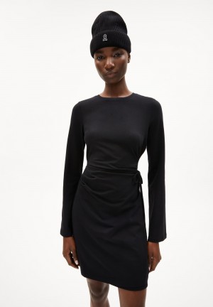 ARMEDANGELS CEETAA Jersey Dress Slim Fit made of Organic Cotton Mix Schwarz | 4372GSOTW