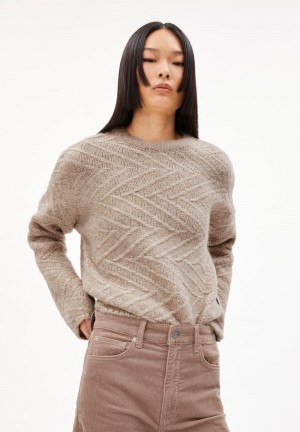 ARMEDANGELS DAAGNY DIAGONAL Sweater Loose Fit made of Alpaca Wool Mix Cinnamon Dust Melange | 4873PHAGF