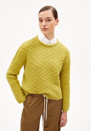 ARMEDANGELS DAAGNY DIAGONAL Sweater Loose Fit made of Alpaca Wool Mix New Moss | 4821WIBNP