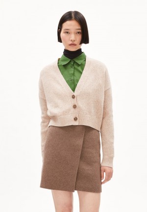 ARMEDANGELS DAMIRAA REGLANA Cardigan Oversized Fit made of Organic Wool Mix Cinnamon Dust Melange-oatmilk | 8379ITOKS
