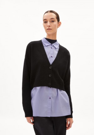 ARMEDANGELS DAMIRAA REGLANA Cardigan Oversized Fit made of Organic Wool Mix Schwarz | 0439KIANR