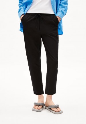 ARMEDANGELS DANYAA LINO Woven Pants Regular Fit made of Linen-Mix Schwarz | 0928JIGDY